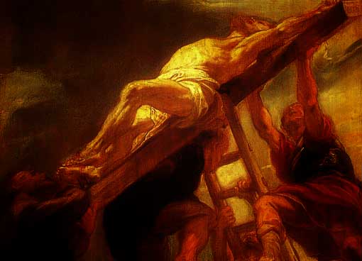Clavan a Jesús en la cruz